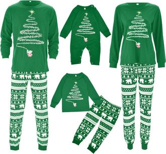 Generic Matching Christmas Pyjamas-Family Christmas Pyjamas Set,Cotton Christmas Pjs Family Set with Elk,Plaid Xmas Pyjama Bottom,Christmas Pajamas for Women 