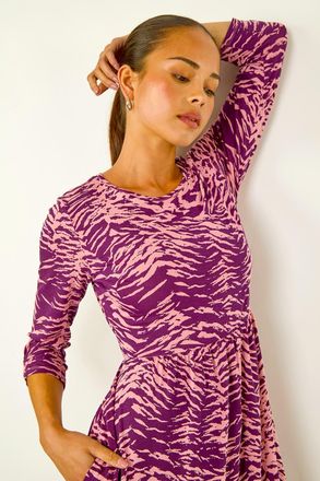 Roman Abstract Animal Pocket Dress