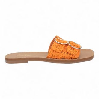 Love Rio Womens Bailey Vintage Crochet Sandal In Orange