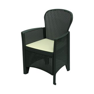 Dmora Dmora Sillas De Jard&iacute;n Como, Asiento De Jard&iacute;n, Sill&oacute;n De Exterior Efecto Rat&aacute;n, 100% Made In Italy, Cm 60x58h89, Antracita, Con Embalaje Reforzado