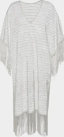 La Blanca Open-Knit Crochet Caftan Coverup