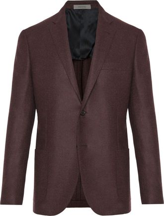 Corneliani buttoned up blazer - men - Cashmere/Wool/Cupro - 50 - Red