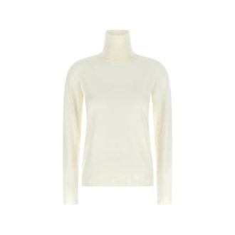 Max Mara Truien & Vesten, Dames, Wit, XS, Wol, Saluto Turtleneck Sweater
