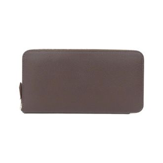 Herm&egrave;s Brown Silk Leather Long Wallet (Bi-Fold) (Pre-Owned)