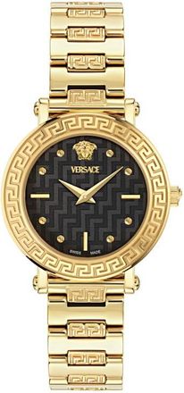 Versace Greca Sphere Petite Bracelet Watch, 30mm in Yellow Gold at Nordstrom