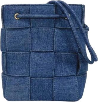 Bottega Veneta Pre-owned Denim Shoulder Bag - Dames - Vintage Tas - Blauw - ONE Size - Denim - Vintage
