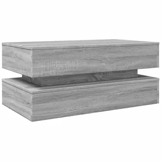 vidaXL Mesa De Centro Con Luces Led Gris Sonoma 90x50x40 Cm Vidaxl