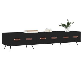 Berkfield Home TV Cabinet Black 150x36x30 cm Engineered Wood | Size: 150 x 36 x 30 cm