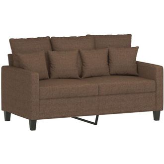 vidaXL Sof&aacute; De 2 Plazas De Tela Marr&oacute;n 120 Cm