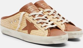 Golden Goose Super-Star raffia and leather mules