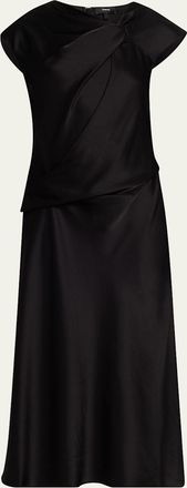 Theory Satin Twist Bodice Dress