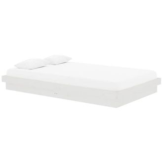 Berkfield Home Beautiful Bed Frame White Solid Wood Pine 120x200 cm | Size: Small Double