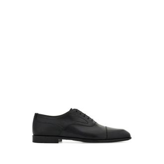 Ferragamo Boston Cap Toe Oxford - Heren - Schoenen - Zwart - Maat: 40 1/2 EU Leer