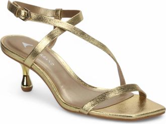 Carrano Womens Crack Leather Dress Sandal In Gold
