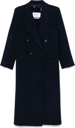 Max Mara Marineblauwe Double-Breasted Jas - Dames - Mantel - Blauw - S - Jassen