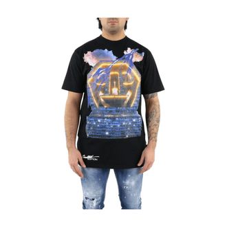 Philipp Plein T-Shirts, male, Black, Size: XL Round Neck Mens T-shirt