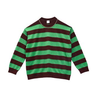 Paul Smith Round-neck Knitwear, female, Multicolor, L, Maglione Over Righe Lambswool Blend