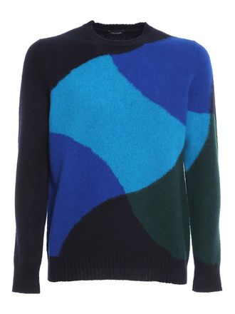Drumohr Color block combed wool sweater