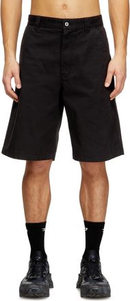 Diesel Cotton shorts with stonewash treatment - Shorts - Man - Black