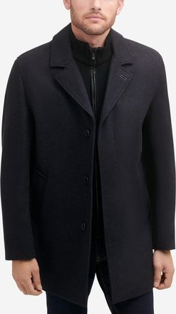 Cole Haan Mens Wool Blend Car Coat - Grey Size Medium