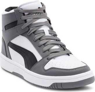 Puma Rebound Layup High Top Sneaker in Puma White/Puma Black/Gray at Nordstrom Rack, Size 11.5