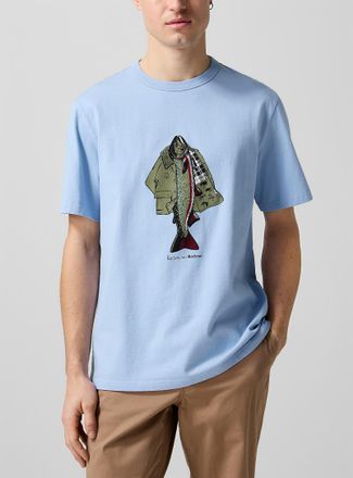 Barbour X Paul Smith Mens Paul Smith x Barbour fishing fish T-shirt Unisex