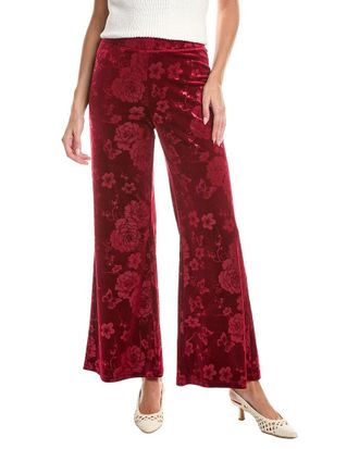 Johnny Was Embossed Stretch Velvet Wide Leg Pant