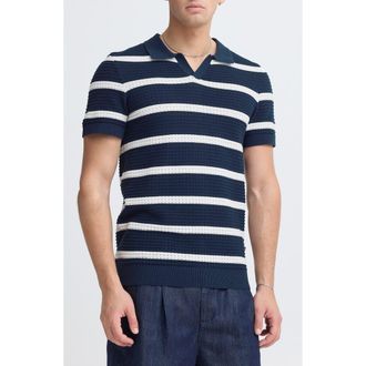 Casual Friday Stripe Cotton Polo in Navy Blazer at Nordstrom, Size X-Large