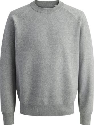 Jack & Jones Strickpullover JACK & JONES JCOFUSION KNIT CREW NECK, Herren, Gr. S, dunkelgrau melange, Strick, Obermaterial: 88% Polyester, 12% Nylon, meliert, rela