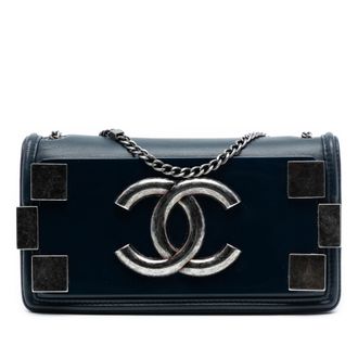 Chanel Tweedekans Lambskin En Acrylaat Boy Brick Horizontale Flap