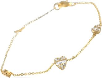 Luxury Bazaar Bracciale Station in oro giallo 14 carati con diamanti