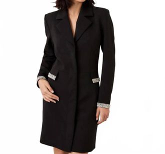 Karen Kane Emilia Embellished Cocktail Blazer Mini Dress In Black