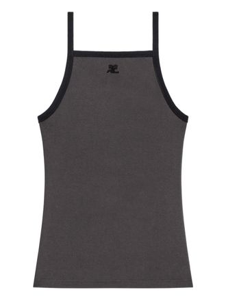 Courr&egrave;ges Canotta con dettaglio a contrasto - Grigio