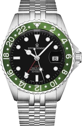 Revue Thommen GMT Diver roestvrijstalen armband - unisex - Horloges - Zwart - ONE Size - Accessoires