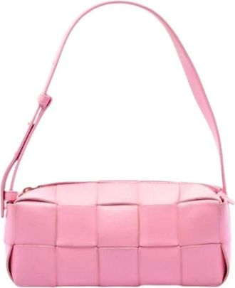 Bottega Veneta Pre-owned Woven Lambskin Shoulder Bag - Dames - Vintage Schoudertas - Roze - ONE Size - Leer - Vintage