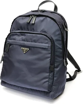 Prada Navy Nylon Backpack (Pre-Owned)
