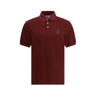 Brunello Cucinelli Logoed Polo Shirt with Classic Collar - male - Brunello Cucinelli - Polo Shirts - Red - S - Tops