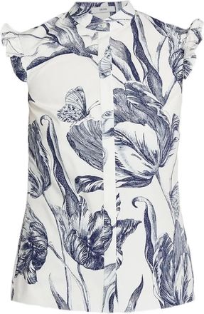 Erdem Camicia smanicata a fiori - Toni neutri