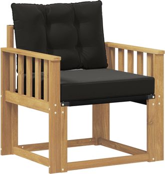vidaXL Sof&aacute; De Exterior Madera Maciza De Acacia Y Textileno Blanco Vidaxl