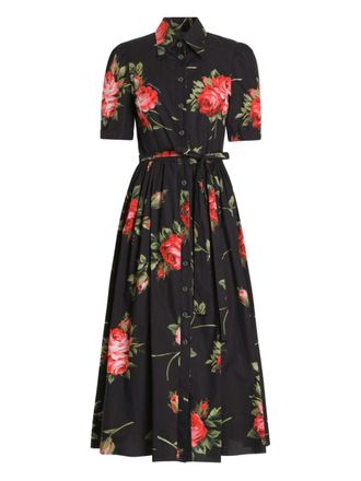 Dolce & Gabbana Midikleid mit Rosenstrauß-Print