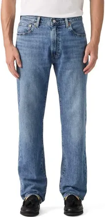 Levi's 555 Relaxed Straight Leg Cotton & Linen Jeans in Timeless Blues Ltwt at Nordstrom, Size 31 X 32