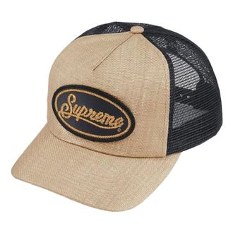 SUPREME SS26 Raffia Mesh Back 5-Panel Tan SUP-SS26-1032-TAN