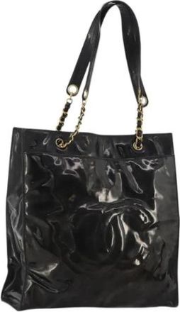 Chanel Pre-owned Leren Tote Bag - Dames - Vintage Shopper - Zwart - ONE Size - Leer - Vintage