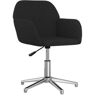 vidaXL Silla De Oficina Giratoria De Tela Negra Vidaxl