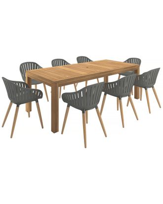 Amazonia Teak 9Pc Rectangular Patio Dining Set