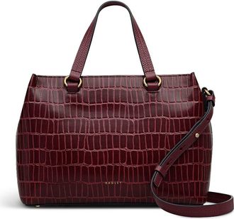 Radley London Eltham Mews - Faux Croc Small Ziptop Satchel Bag in Merlot at Nordstrom