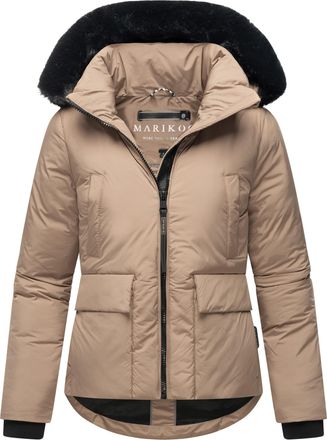 Marikoo Korte dames winterjas met teddyvoering & bontkraag - Marikoo Morinaa