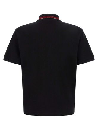 Versace Mens Black Cotton Polo Shirt