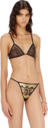 Diesel Stretch-tulle bra with metallic effect - Bras - Woman - Black