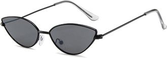Generic Metal Small Frame Mens Outdoor Vacation Womens Sunglasses(Black)